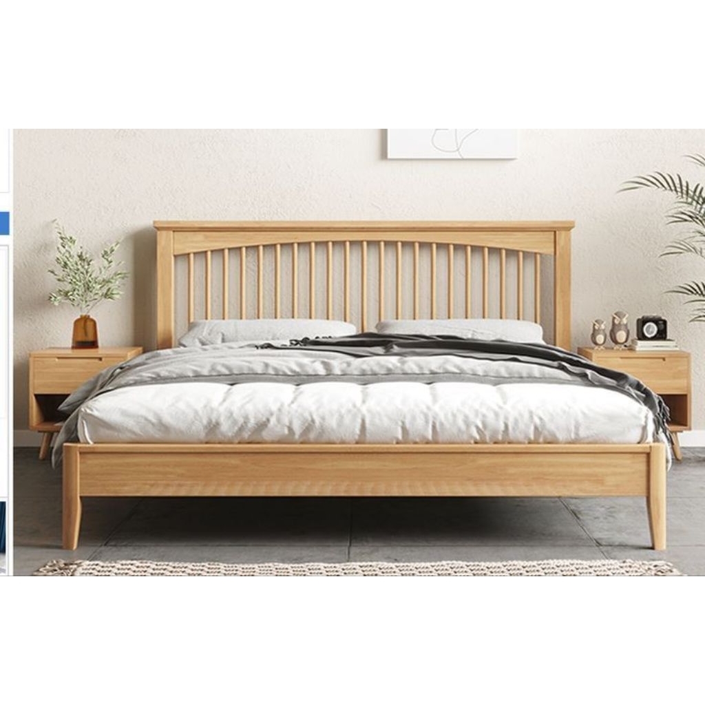 Tempat Tidur Modern Kayu Jati / Dipan Kayu Jati Minimalis Ukuran 160×200cm