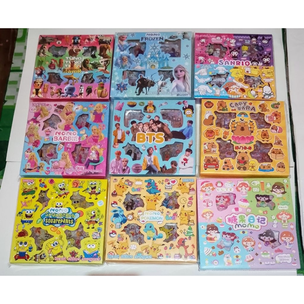 

100 LEMBAR STIKER ANUMALI,KARTUN LUCU ANTI AIR, DEKORASI HANDBO