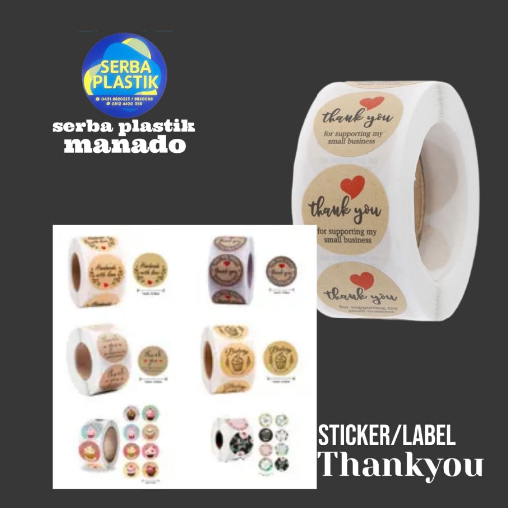 

Sticker label thankyou @pcs