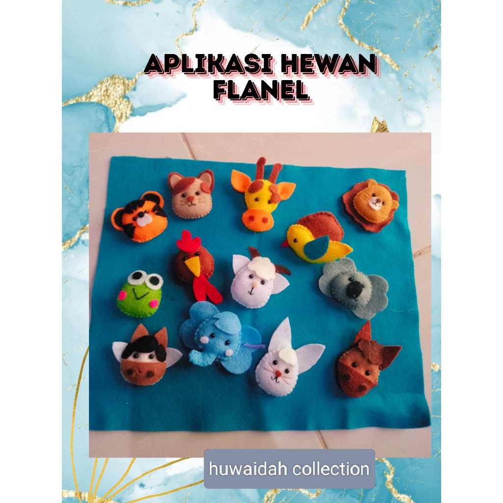 Aplikasi Flanel Hewan (5 pcs)