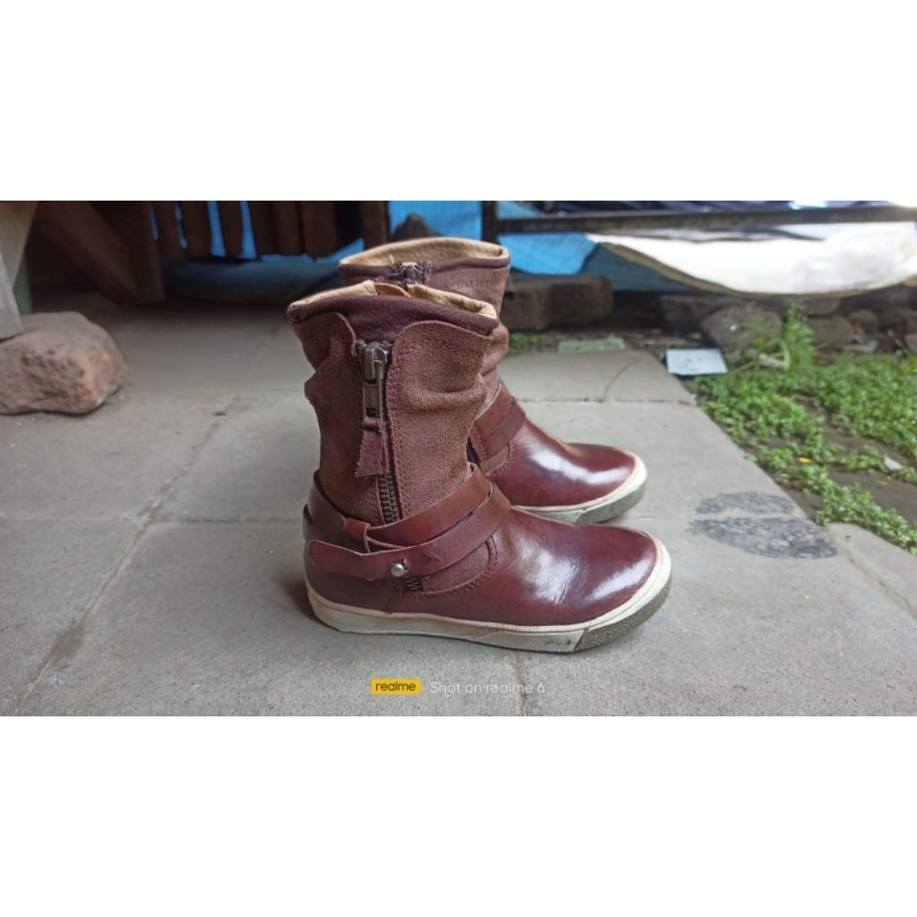 sepatu boots anak kulit braqees 25 second