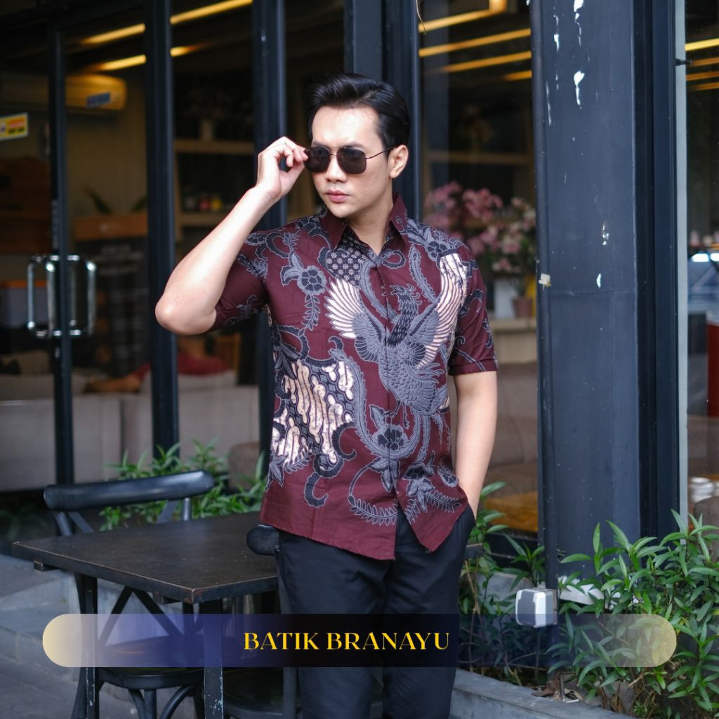Kemeja Baju batik modern Lengan pendek Lapis furing slimfit TERBARU premium Arkanz Laskala Handa Sli