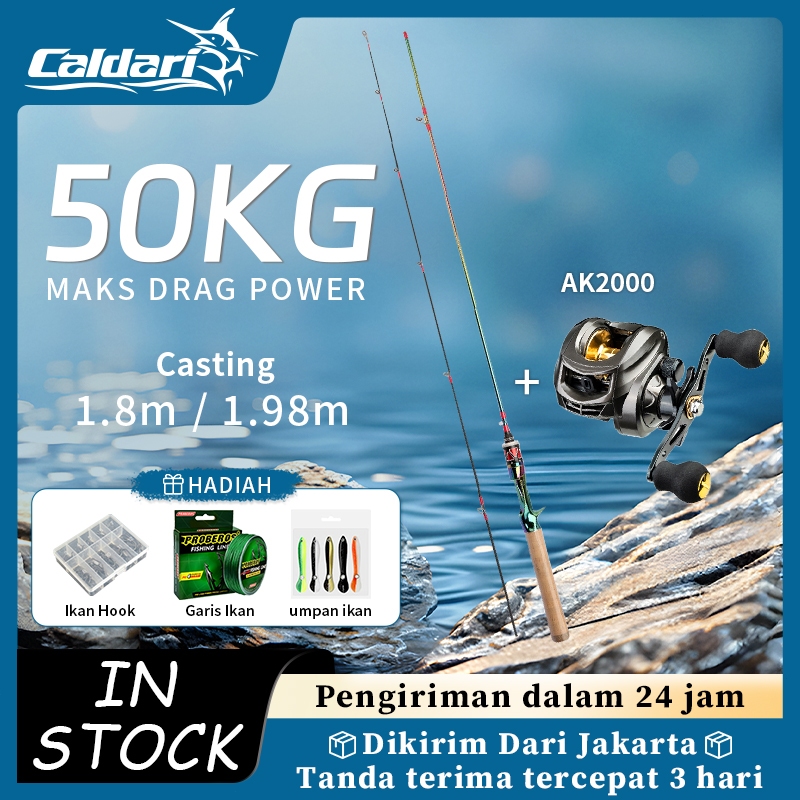 SHIMANOSet Joran Pancing Set Dengan Bahan Serat Karbon Reel pancing deukio spool metal ak2000 reel