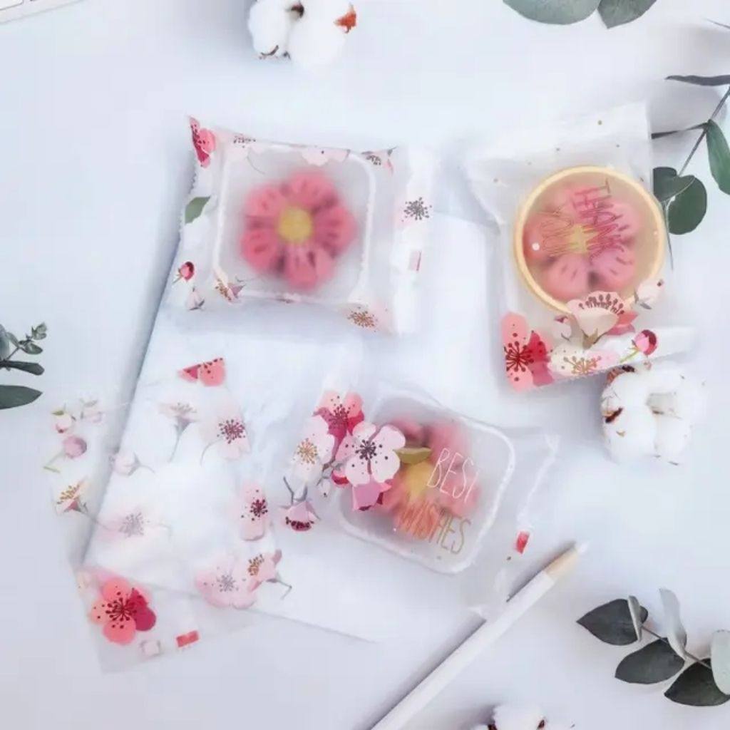 

Plastik Nastar Motif Bunga Pink | Sealing Bag