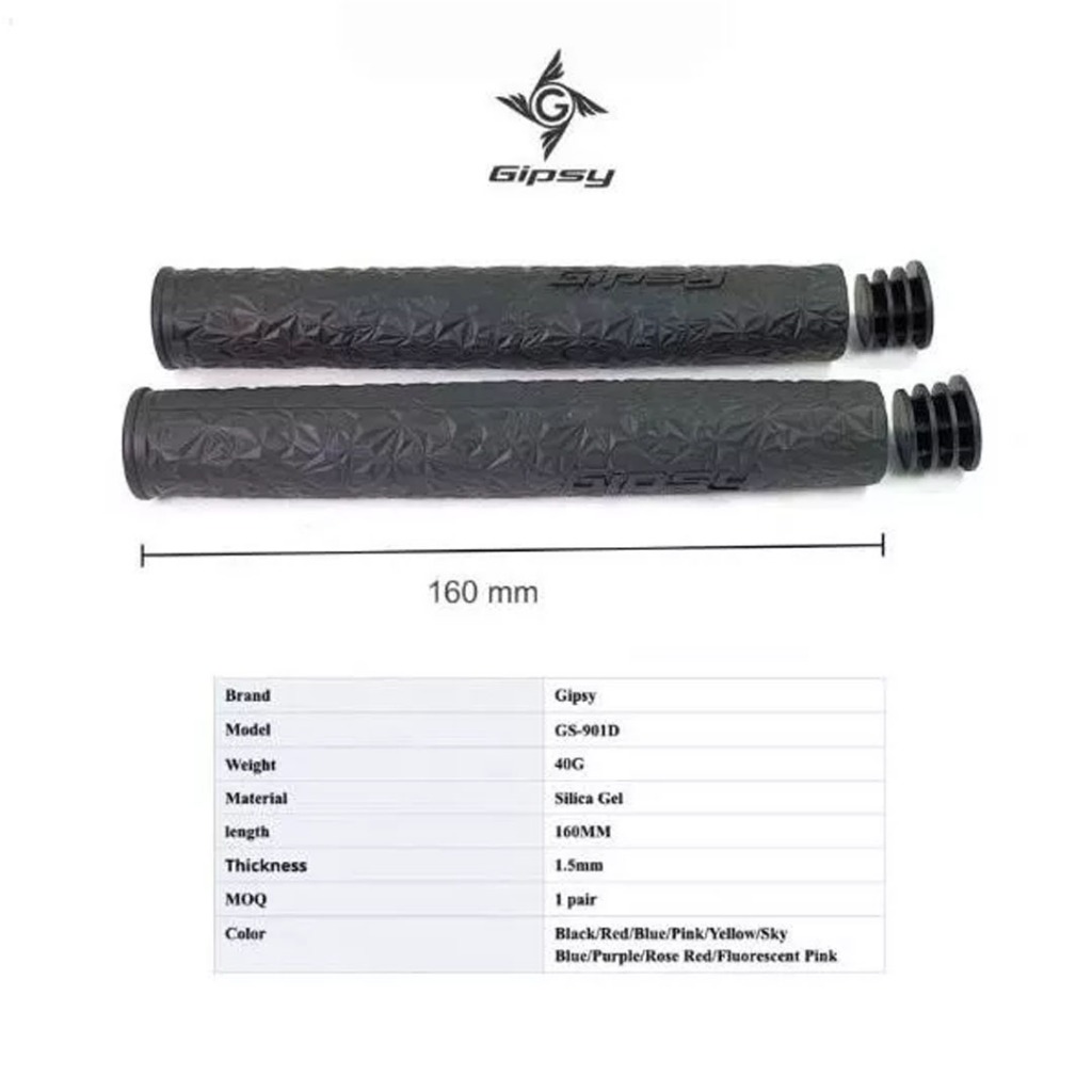 Handgrip GIPSY GS-901D 1.5MM Black Push Balance Bike Handlebar Grips