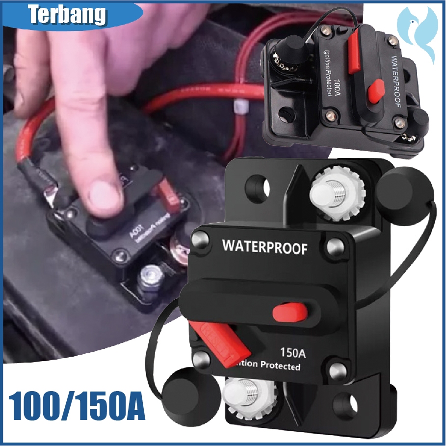 100/150A Circuit Breaker Fuse Reset Waterproof Circuit Breaker 12V-48V Audio Mobil