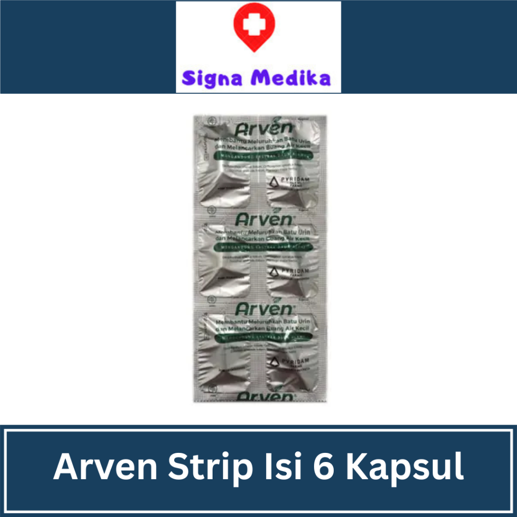 Arven Strip Isi 6 Kapsul - Obat Peluruh Batu Urin