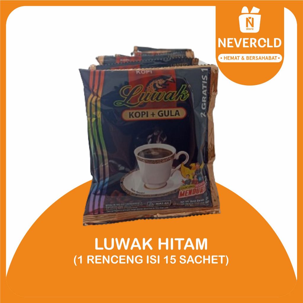 

KOPI LUWAK HITAM PLUS GULA 1RENCENG isi 15PCS