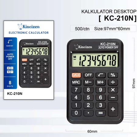 

CALCULATOR KINCIZEN KC-210N 8 DIGIT / KALKULATOR SAKU
