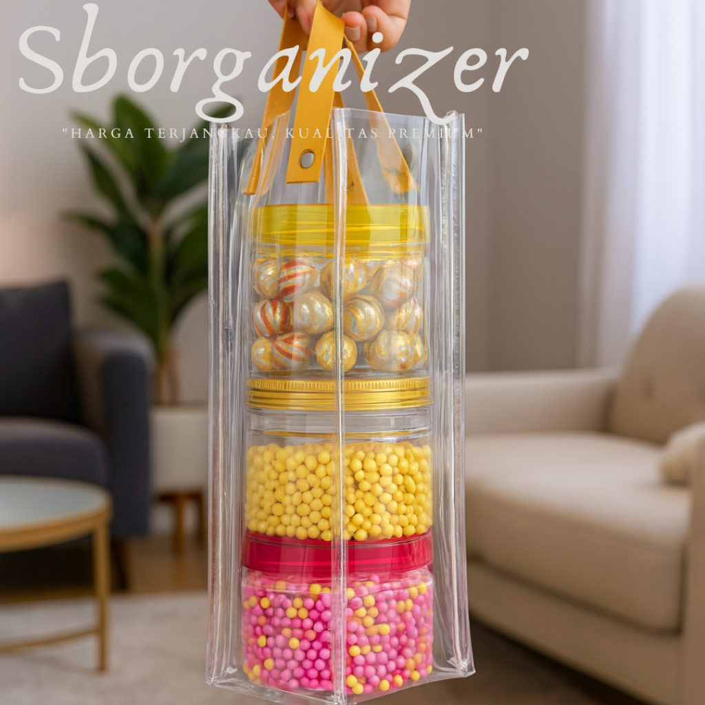 

Goodiebag botol kale 1000ml , Tas souvernir botol toples , Tas souvernir mika Bening ,Tas botol kale