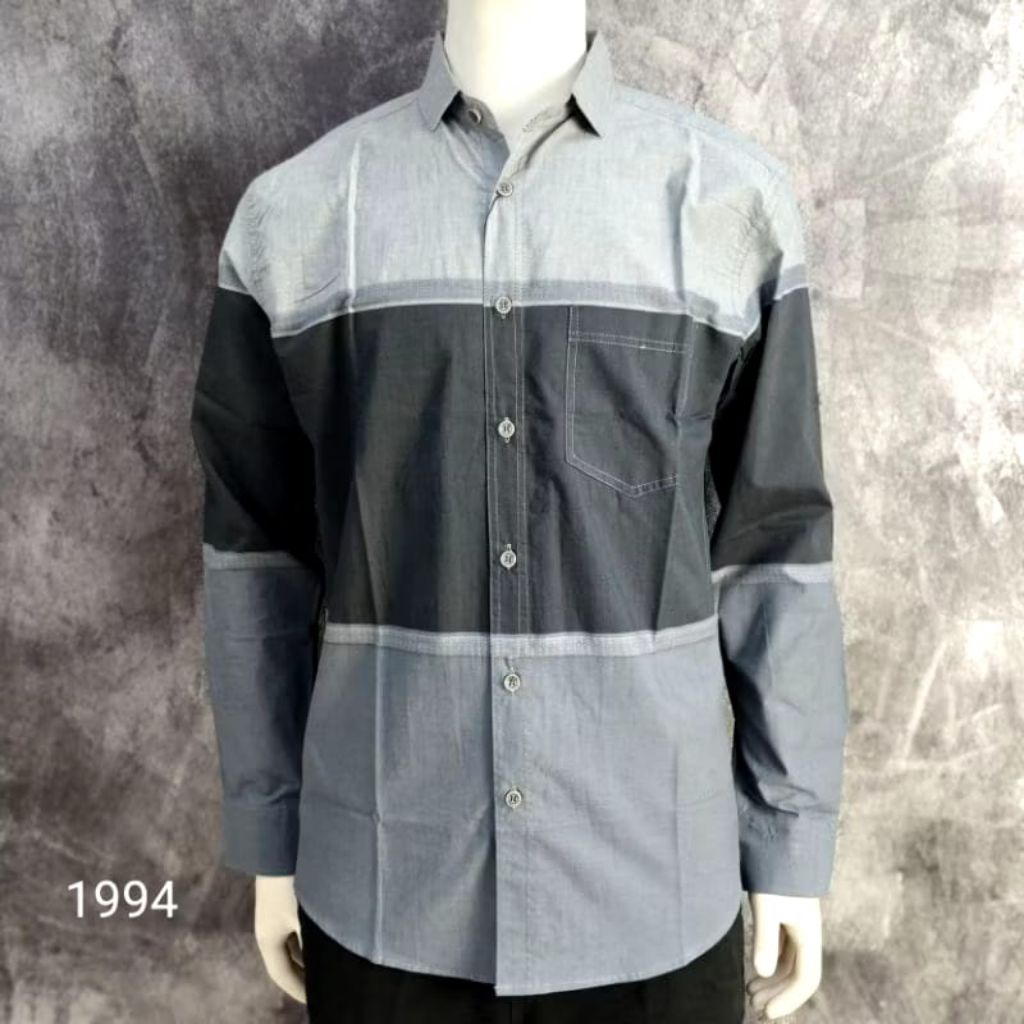 Kemeja Lengan Panjang Motif LUXTON Original