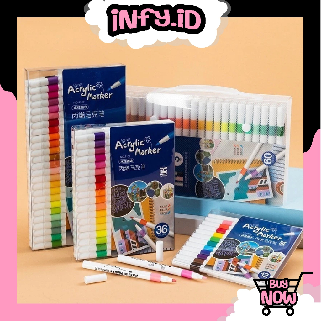

INFY - Color Pen Akrilik Marker Warna Cepat Kering Tahan Air Edukasi Anak Spidol Akrilik DIY S151