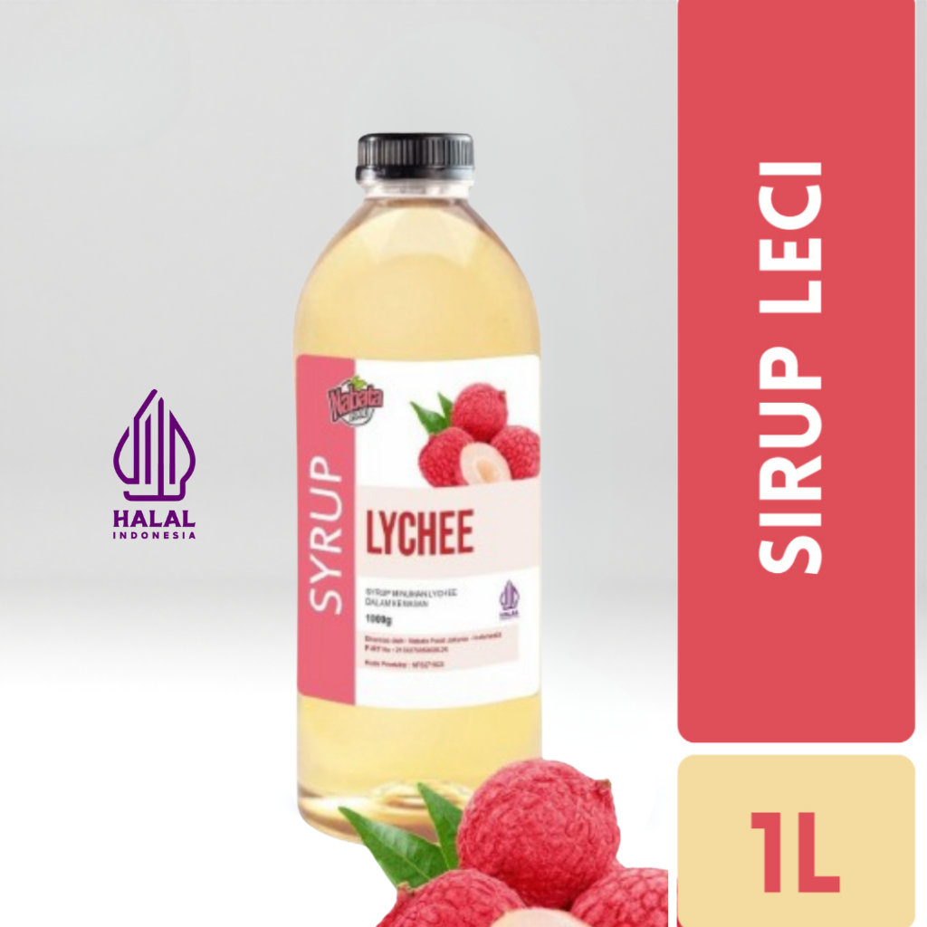 

1000 mL Lychee Syrup - Sirup Litchi - Sirop Leci Letci Strop Premium | Nabata Food Syrup lyche botol