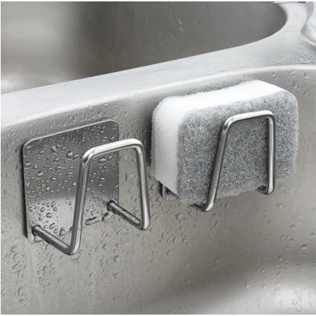 Tempat Spons Holder Stainless Rak untuk Spon Tutup Panci Multifungsi Tempelan / Gantungan Tempat Spo