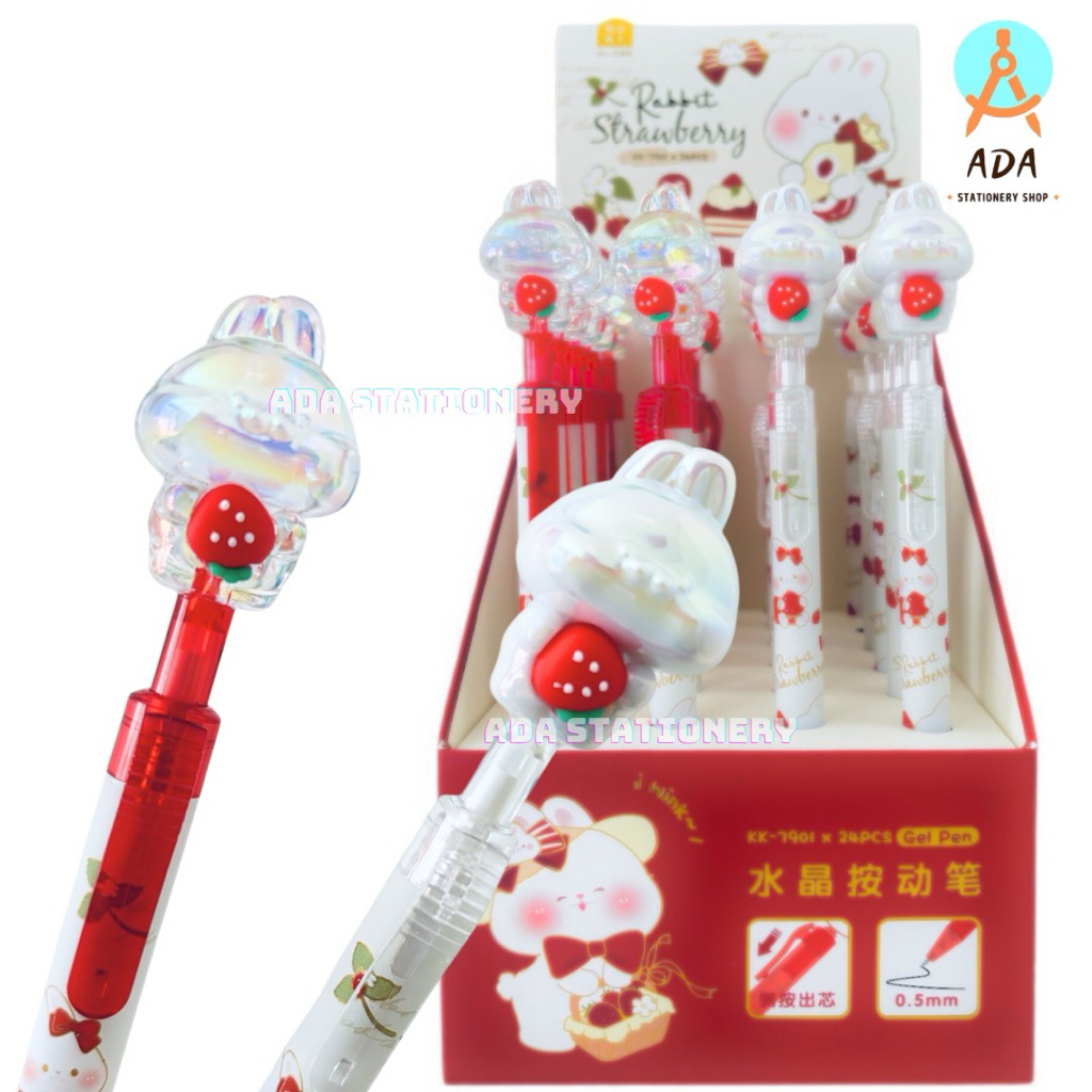 

PEN KUKI RABBIT STRAWBERRY /KK-7901/ gel pen kuki/pena premium