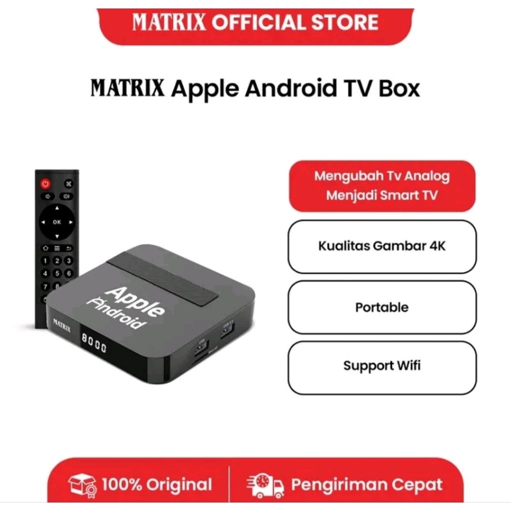 Matrix Apple Android TV Box - Android 10 Ram 2 gb Wifi Android TV