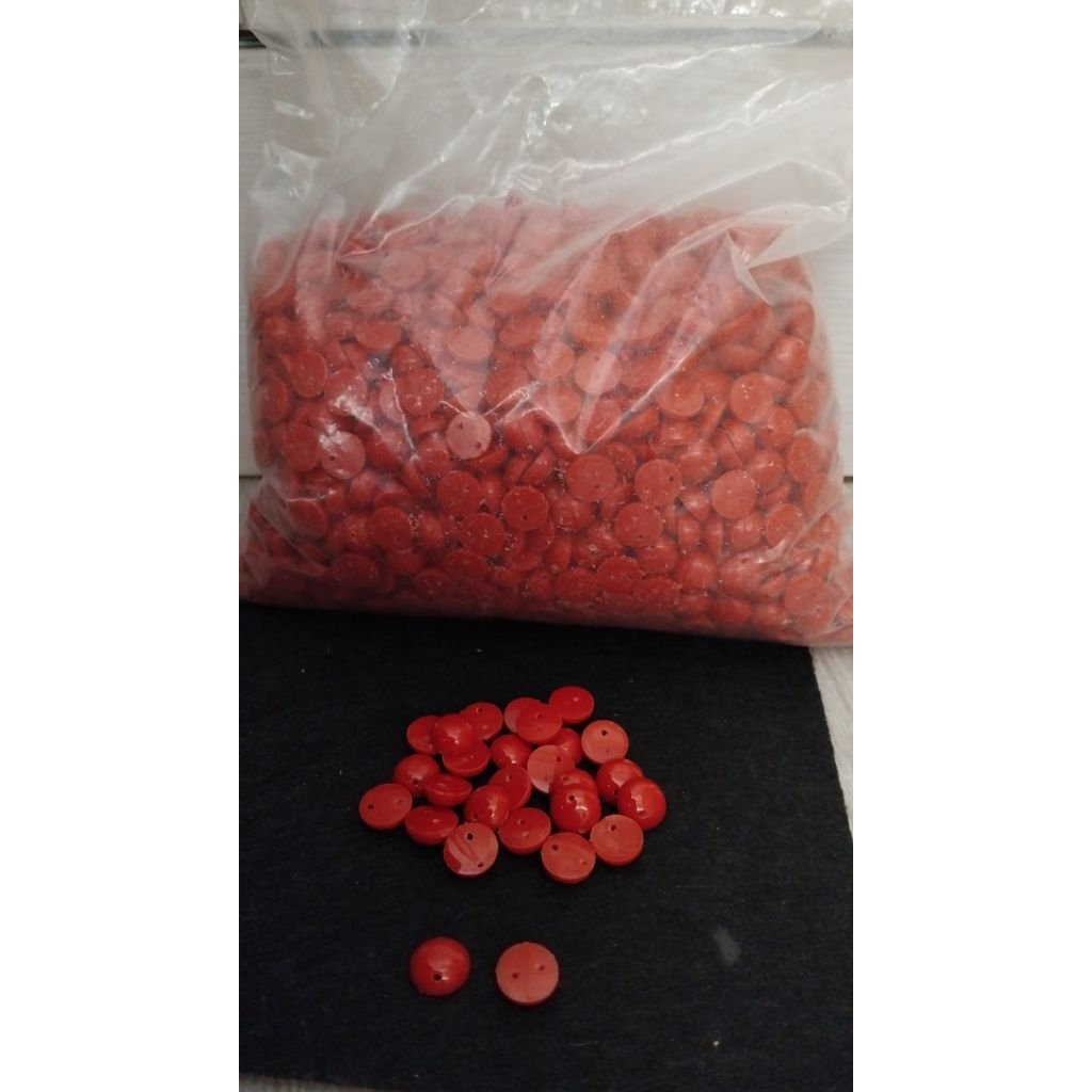 Mutiara Setengah Lingkaran Merah 8mm / Crystal Aksesoris Fashion