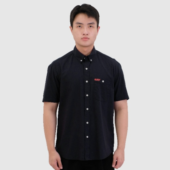 POSHBOY Kemeja Pendek Hitam Tokyo - Basic Shirts