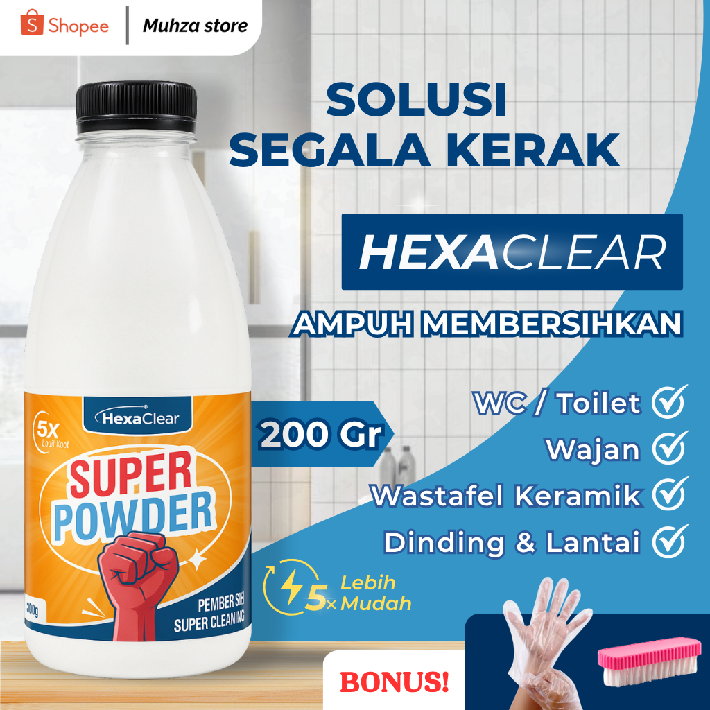 VIRAL !! HEXACLEAR Serbuk Pembersih Panci Wajan Ampuh - Serbuk Ajaib Pembersih Kerak Keramik Toilet