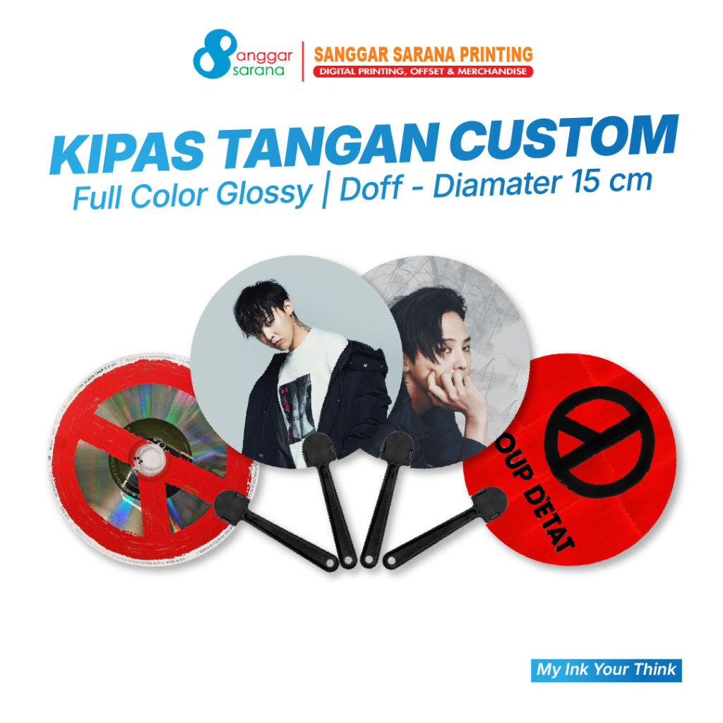 Kipas Tangan Promosi Event Custom Souvenir Kipas Kertas, Kipas Tangan Custom
