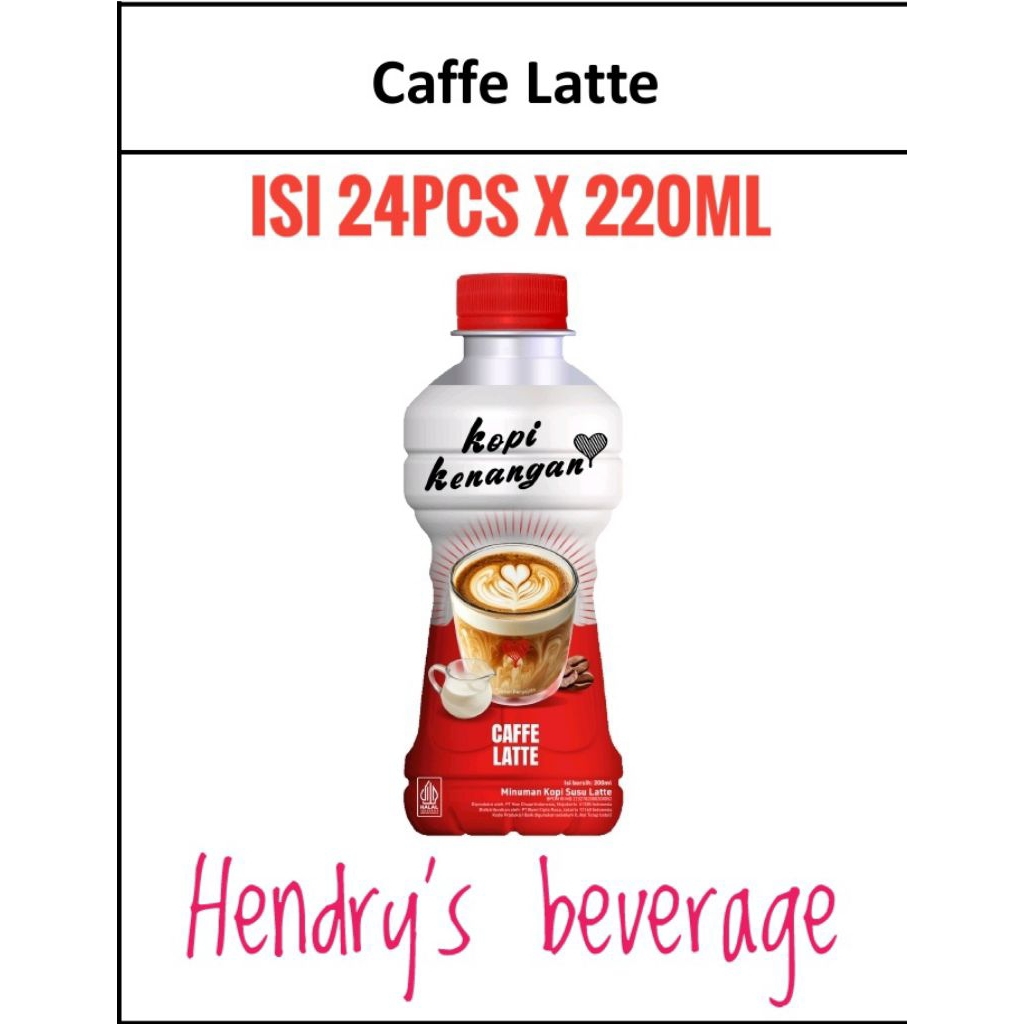 

Kopi kenangan Caffe latte 220ml 1karton isi 24pcs