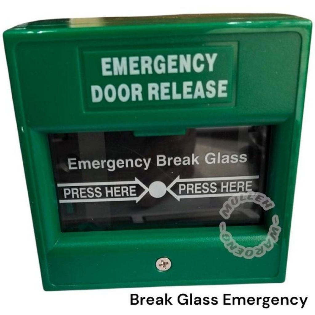 

TOMBOL DARURAT EMERGENCY PUSH BREAKGLASS PEMUTUS ARUS LOCK ACCESS DOOR
