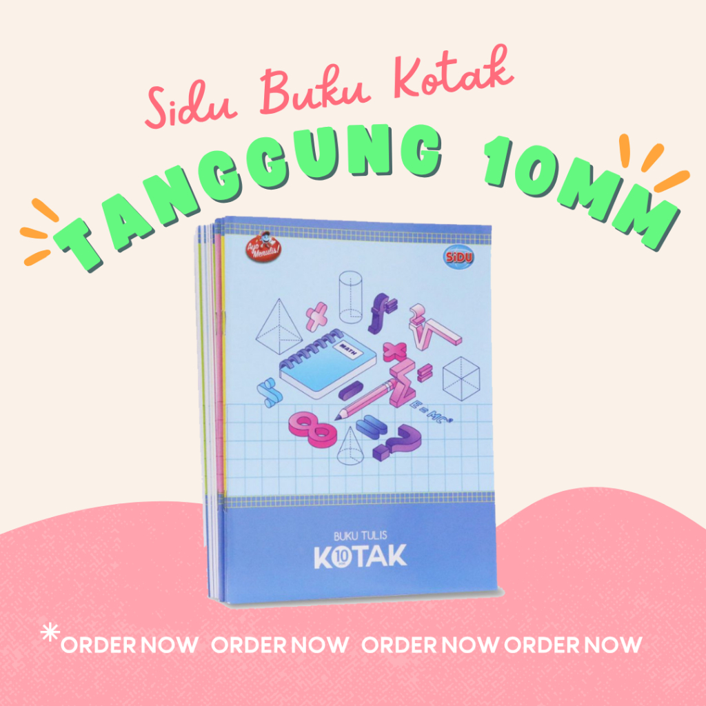 

(1 PACK) SIDU Buku Kotak Tanggung 10mm / Buku Tulis Kotak 10mm SQ10