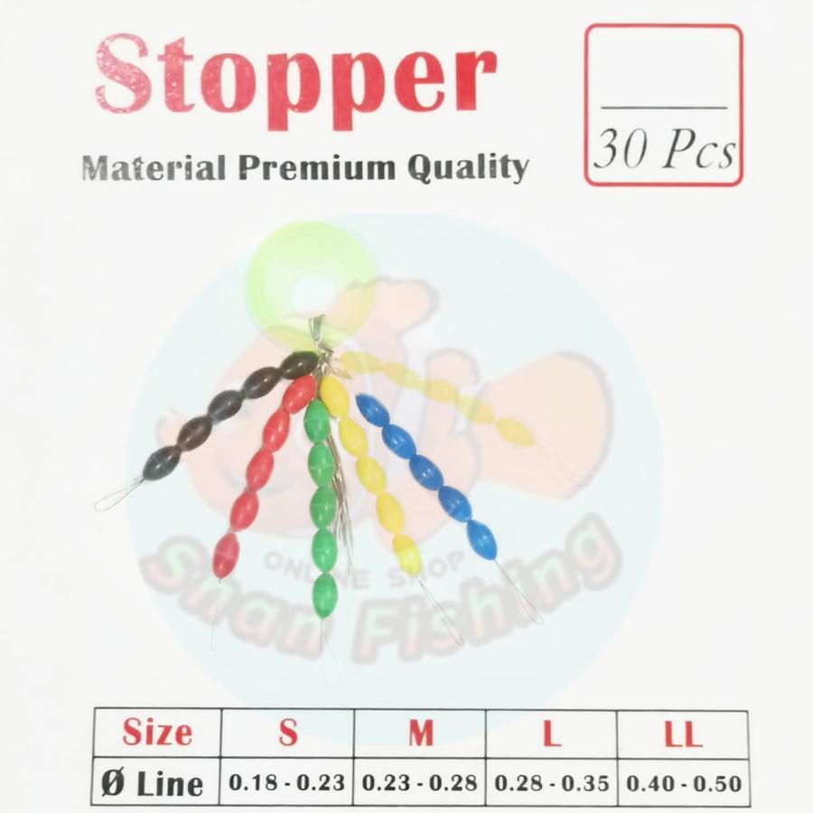 Karet Stopper Basspro isi 30 Pcs Bulat Warna Warni