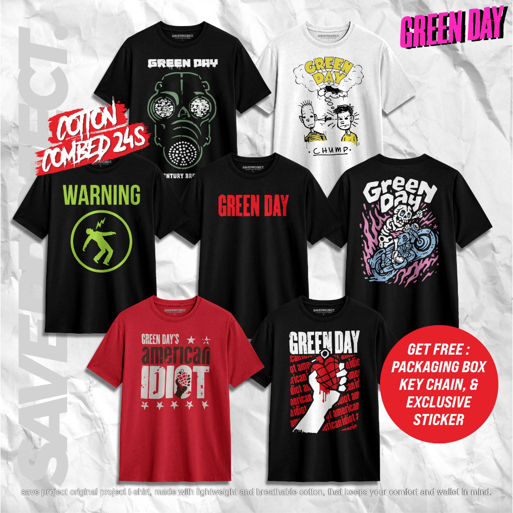 SAVE. Project | Kaos Merchandise Green Day "Series 3" | Green Day Merch | Kaos Greenday | Green Day