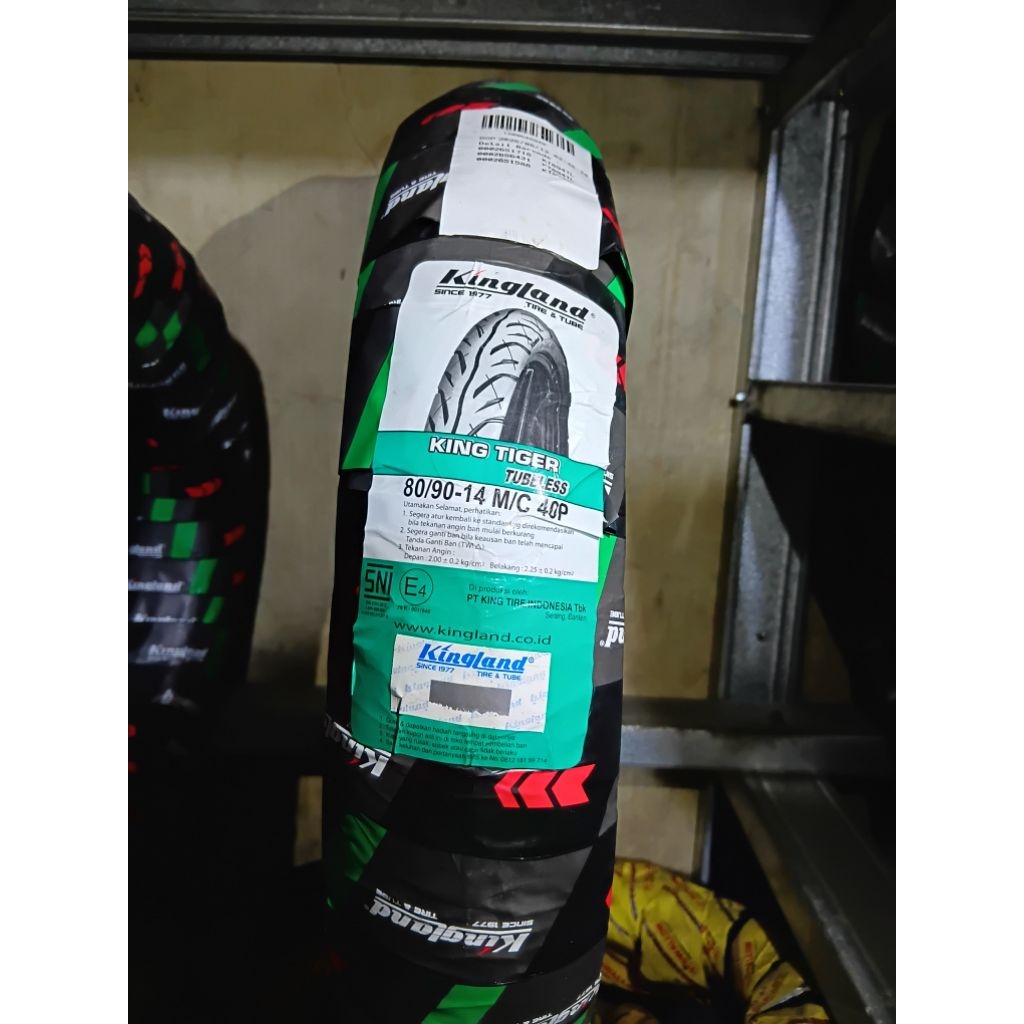 BAN KINGLAND TUBELESS 80/90-14 FREE PENTIL KING TIGER KINGLAND 80 90 14