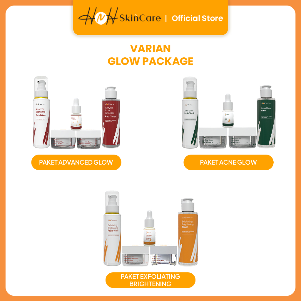 HNH 5 in 1 Skincare Package - Paket Advanced / Paket Brightening / Paket Acne Glow