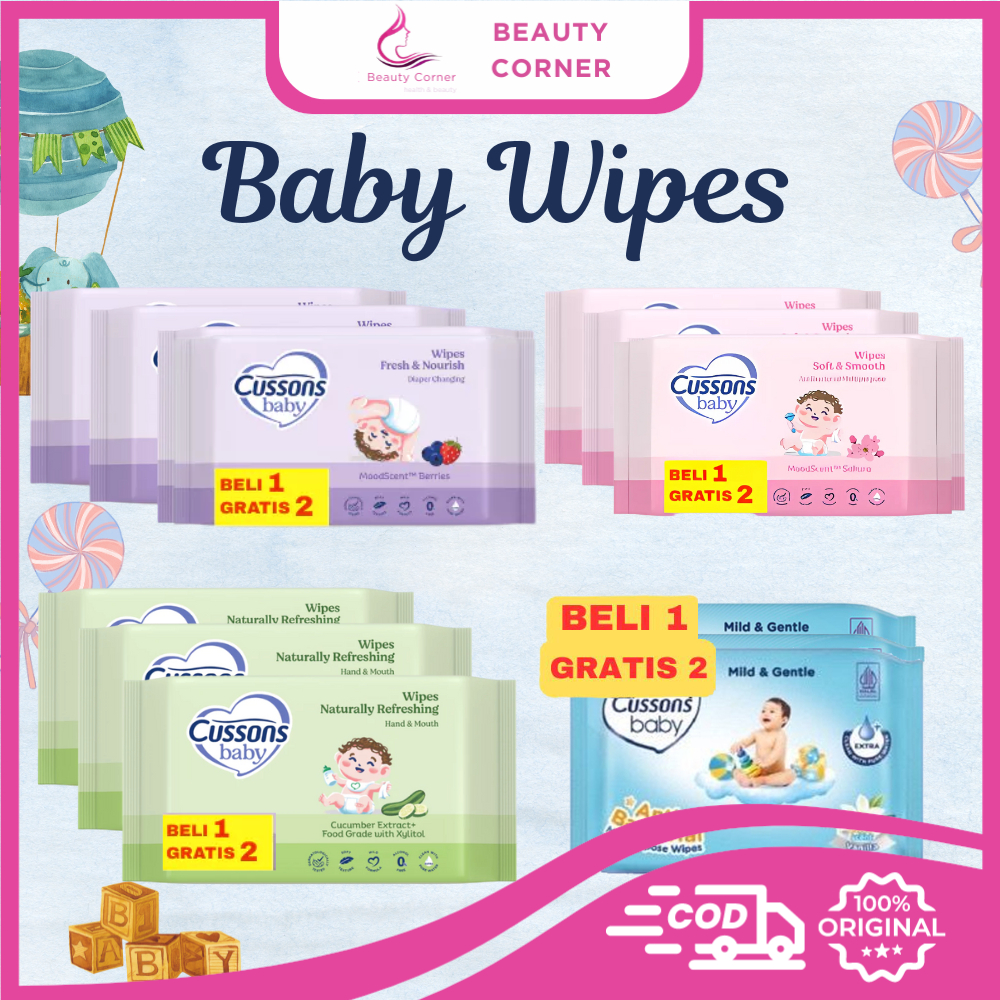 Cussons Baby Wipes 45 Sheets - Tisu Basah Buy 1 Get 2