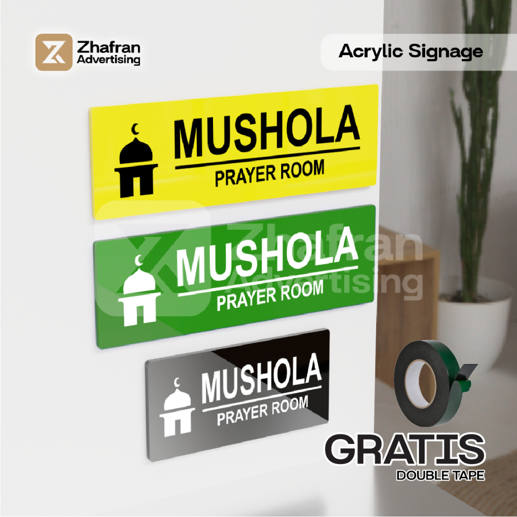 Sign Board Mushola - Signage Akrilik Mushola Modern Minimalis