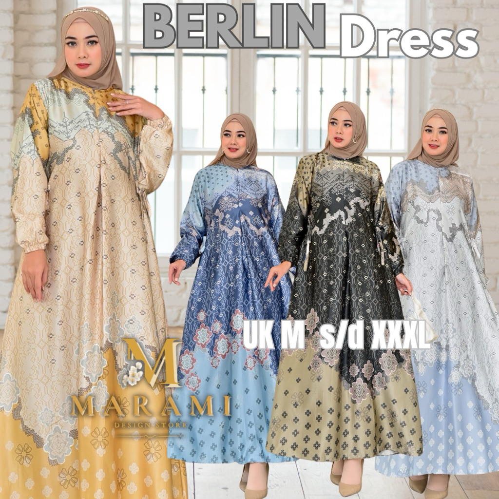 baju gamis dress bahan satin armany maxmara silk premium motif bunga ukuran jumbo lebar dada sampai 