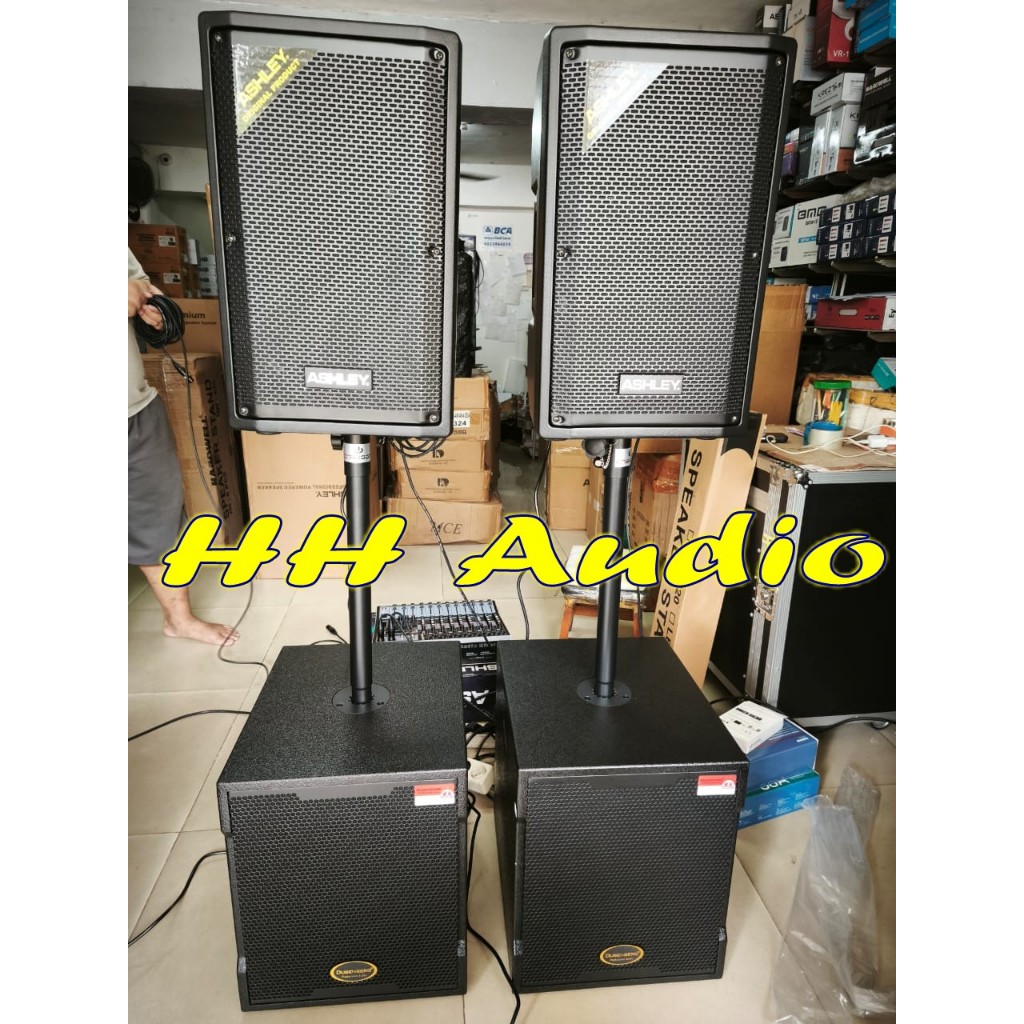 paket speaker spaker ashley db10a ashley 10 inch 2 buah subwoofer dusenberg db008 12pro 12 inch orig