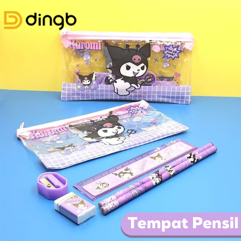 

DINGB 1 Set Alat Tulis 4IN1 Tempat Pensil Penggaris Penghapus serutan Lengkap motif Kartun murah
