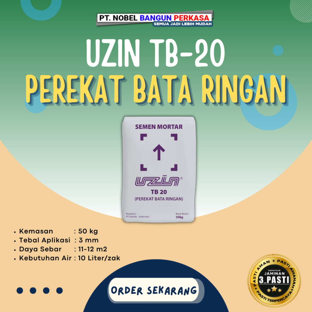 Semen Mortar Uzin Perekat Bata Ringan (Thinbed) 50kg "Uzin TB 20"