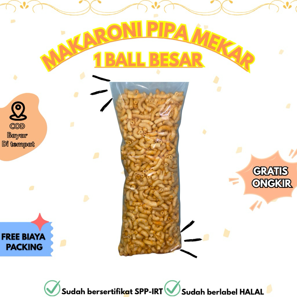 

Snack Makanan Ringan Camilan Makaroni Pipa Mekar Rasa Jagung Manis