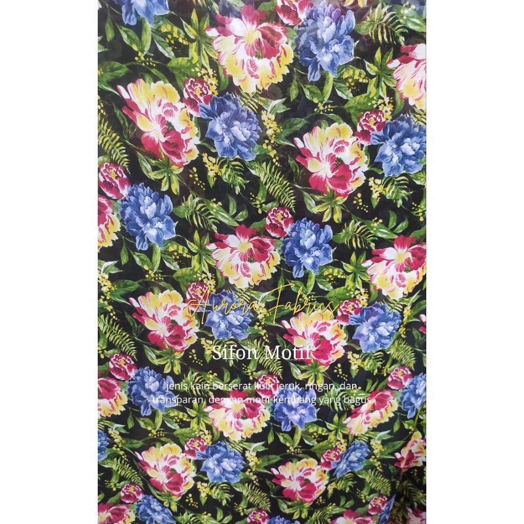 Bahan Sifon Motif bunga