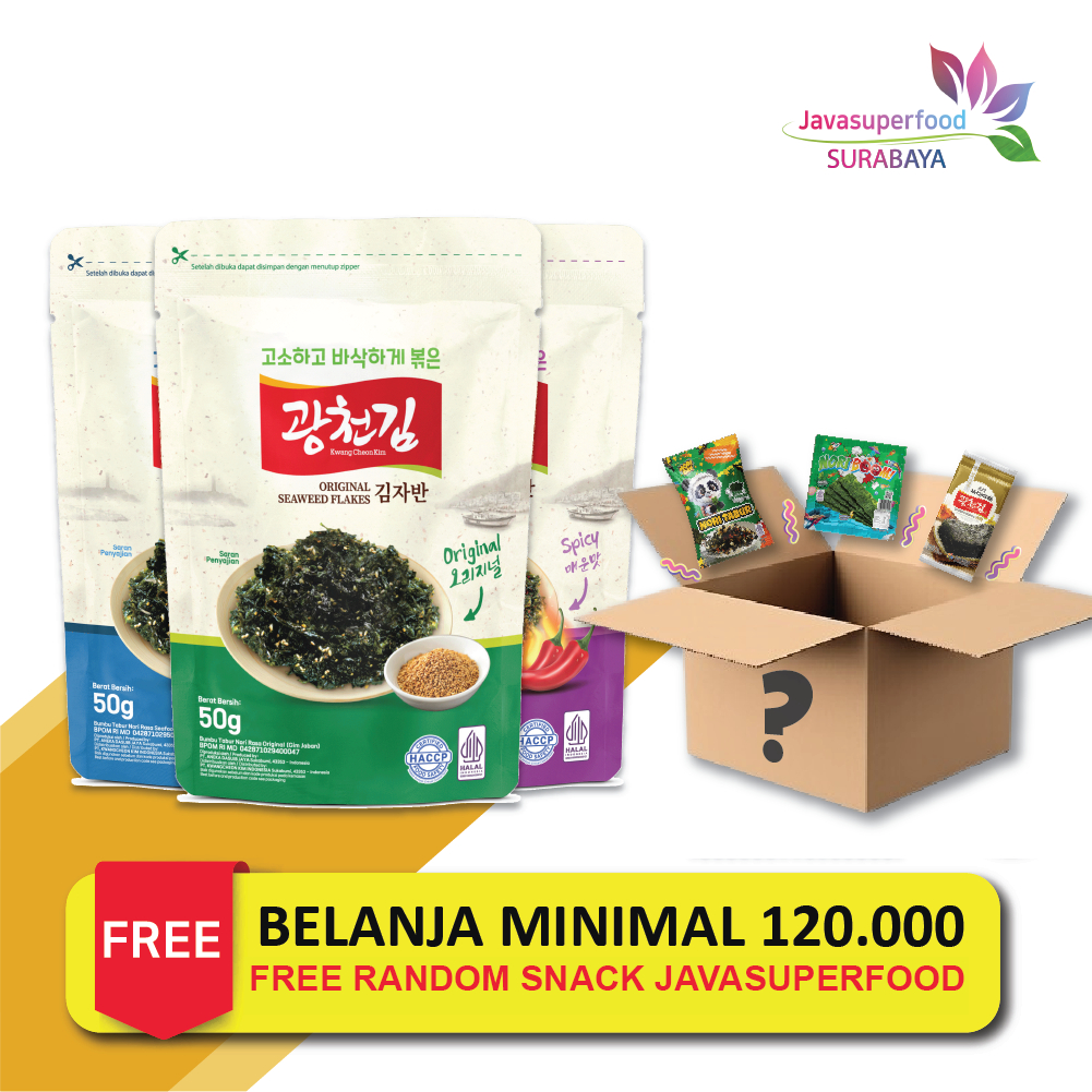 

Gim Jaban Kwangcheon 50gr / Nori Tabur / Rumput Laut Panggang / Crispy Seaweed Snack