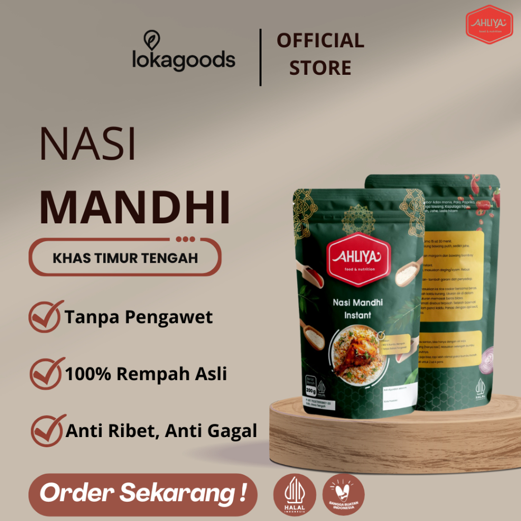 

Nasi Basmati Mandhi Beras Bumbu Instan Kabuli Kemasan 200g Briyani Kabsah Paket Biryani Premium