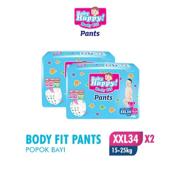 PAKET HEMAT 2BALL BABY HAPPY JUMBO Size XXL34 TOTAL 68 PCS POPOK BAYI MODEL CELANA )