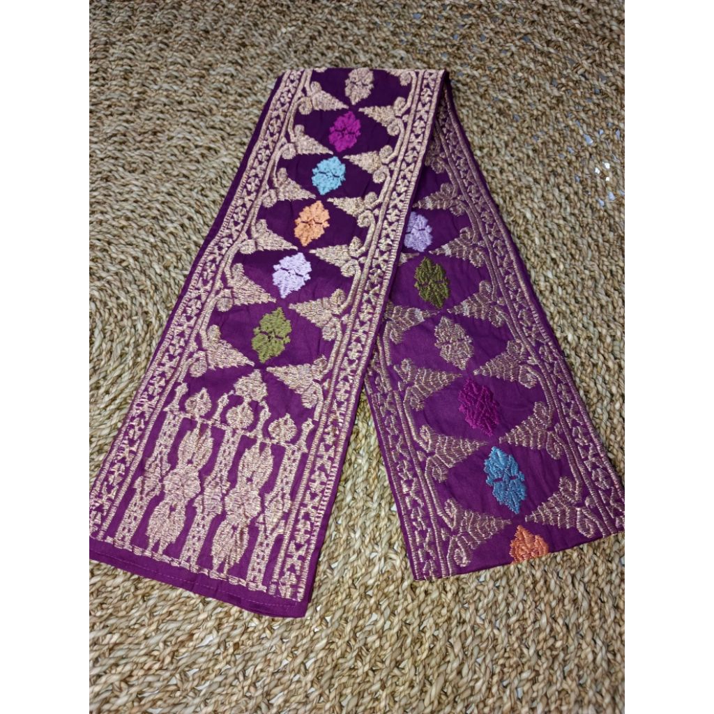 Selendang Bordir Songket Lebar Terbaru | Selendang Obi | Selendang Kebaya