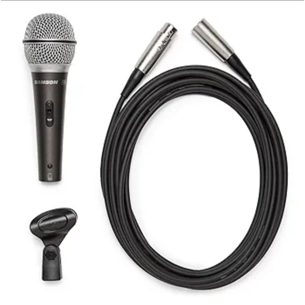 MIC CABEL SAMSON Q6 ISI 1 PROFESIONAL DYNAMIC MICROPHONE INCLUDES KABEL + HOLDER MIC ORIGINAL SAMSON