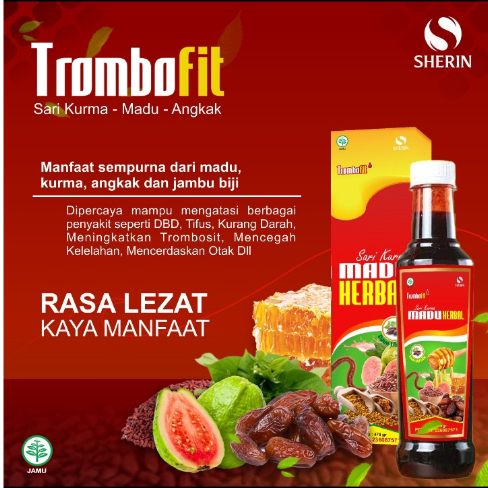 

SARI KURMA MADU ANGKAK TROMBOFIT PLUS EKSTRAK CACING, UNTUK DB DAN TIFUS