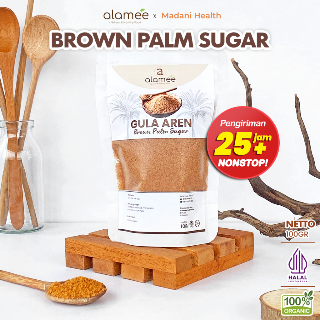 

ALAMEE Gula Aren Bubuk Organik Asli Powder Palm Sugar Premium Semut Natural Organic Organik 100 Gram