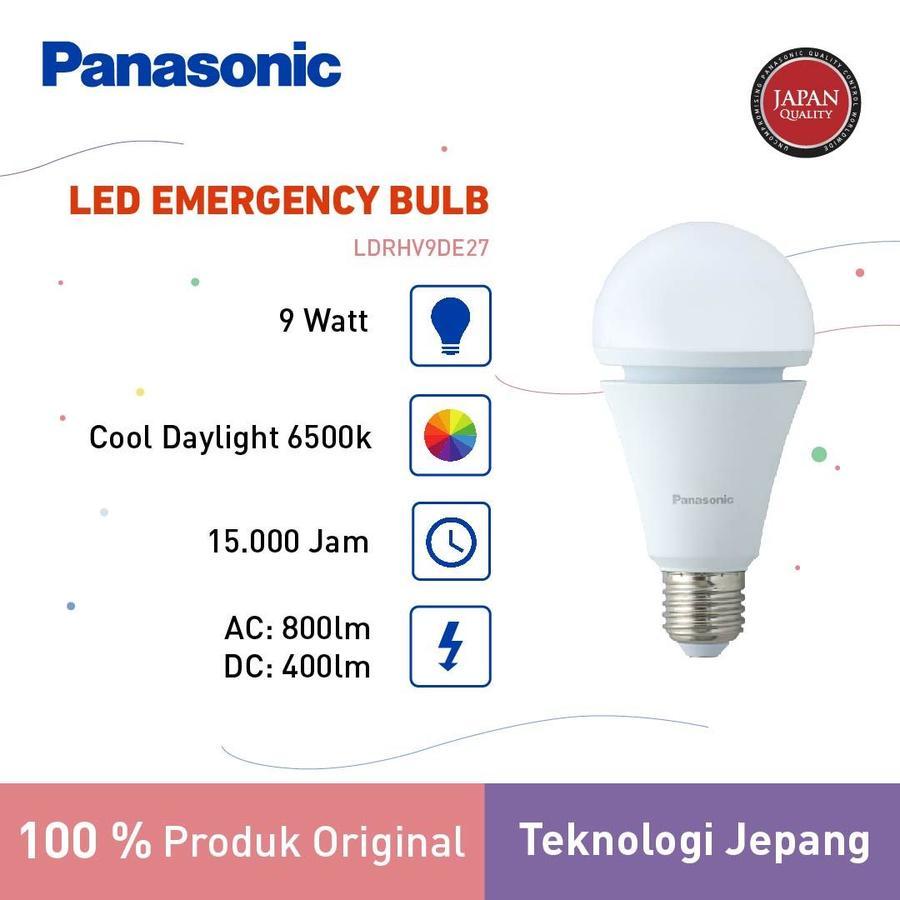 LAMPU LED PANASONIC BULB EMERGENCY EMERGENSI 9W 9WATT LAMPU DARURAT PORTABLE PANASONIC