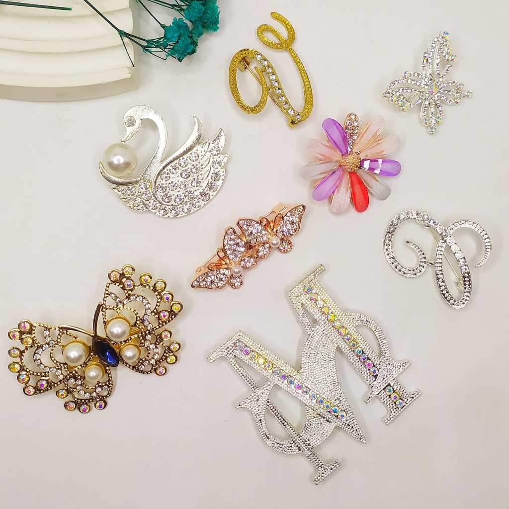 Bros Hijab Besar /bros huruf/bros mewah/bros murah/bros cantik