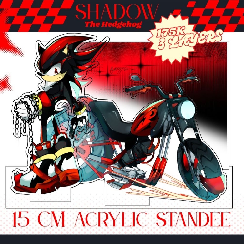 Sonic The Hedgehog Fanmerch - Shadow Supersonic Figure Akrilik Standee