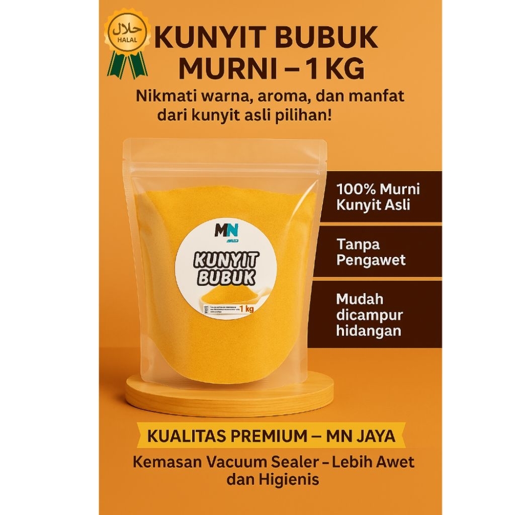 

[100% MURNI] KUNYIT BUBUK 1KG | Tanpa MSG, Tanpa Ribet, Siap Saji!